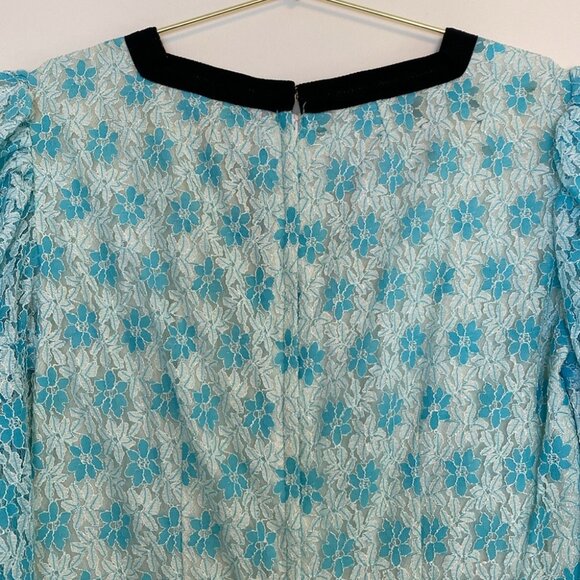 60s/70s Marjorie Hamilton Vancouver Blue Lace Dress - Picture 8 of 11
